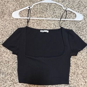 Zara Black Crop Top for Women